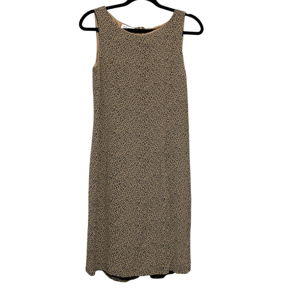 Due Per Due Collection 90s Leopard Print Sheath Dress Sz 8